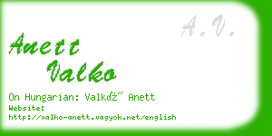 anett valko business card